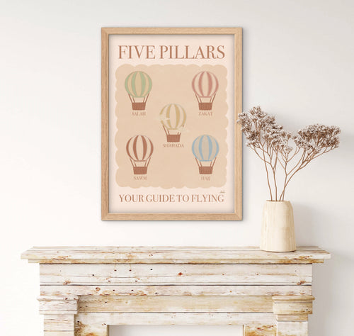 Five pillars vintage print