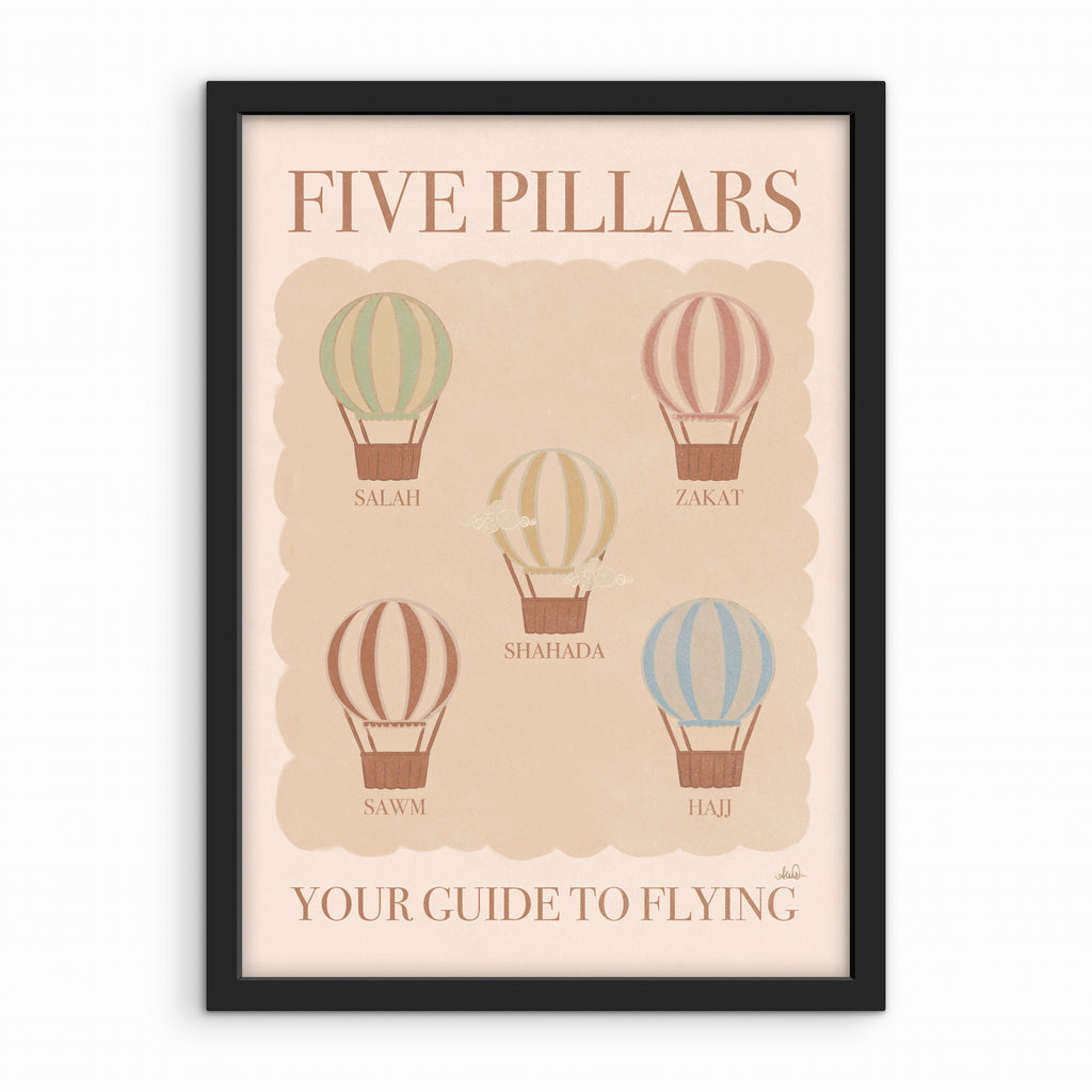 Five pillars vintage print