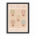 Five pillars vintage print