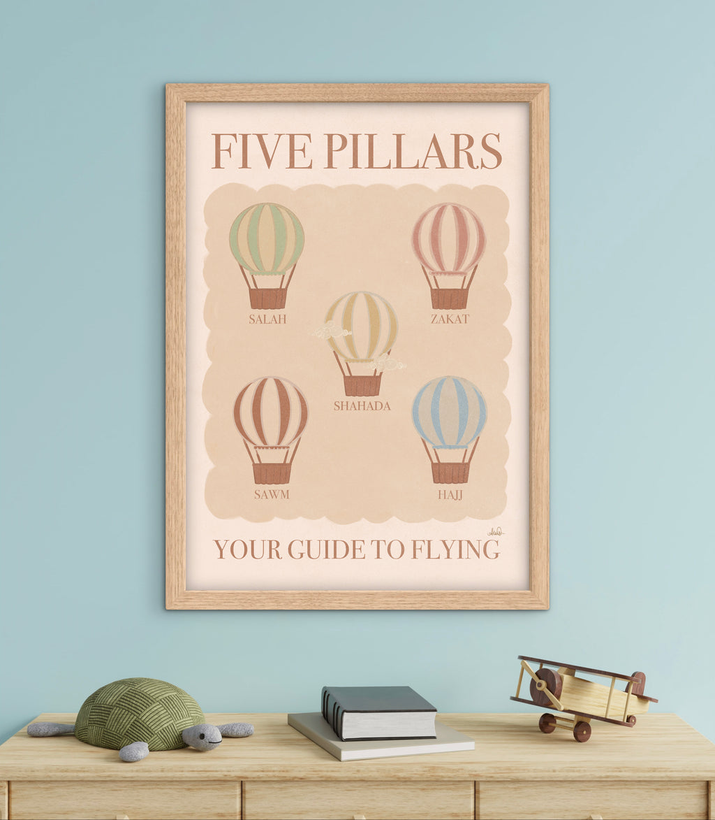 Five pillars vintage print